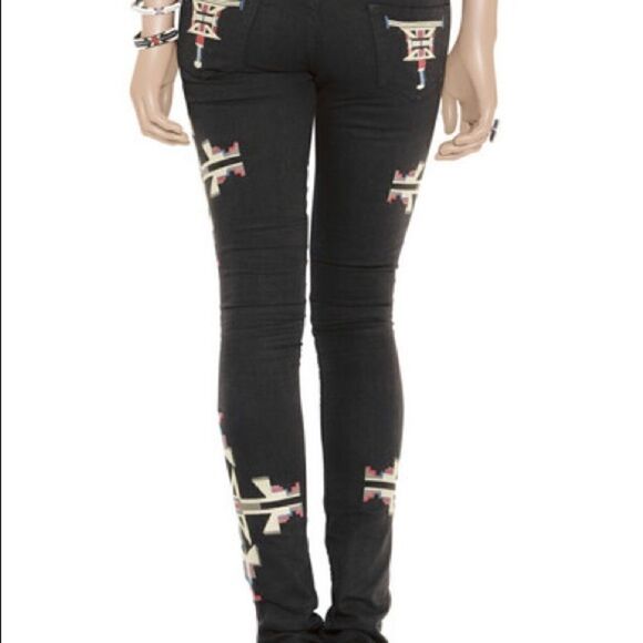 Isabel Marant Renell Black Embroidered‎ Jeans — Size 3 (FR 38) - Picture 7 of 7
